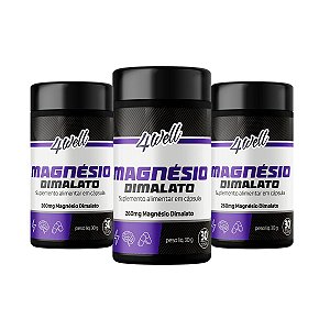 Magnésio Dimalato 4well 260mg - 60 cápsulas - Combo 3 potes