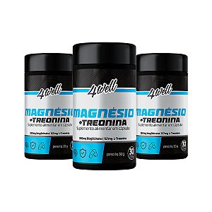 Magnésio Treonina 4well 283,50mg - 60 cápsulas - Combo 3 potes