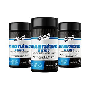 Magnésios 5 4well 260mg - 60 cápsulas 30 Doses - Combo 3 Potes