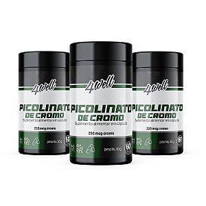 Picolinato de Cromo 4well 250mgc - 60 cápsulas - Combo 3 Potes
