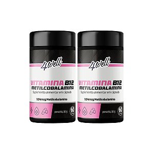 Vitamina B12 4well - Metilcobalamina 9,94mcg - 60 cápuslas - Combos 2 Potes