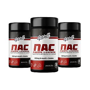 NAC 4well 600mg - 60 cápsulas - Combo 3 Potes