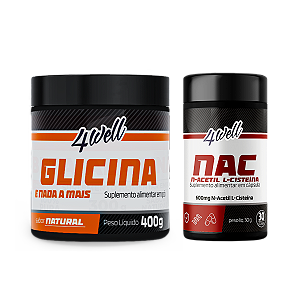 Kit Glicina 400g Pote + NAC - 4well