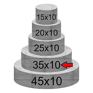 Base de Isopor Redonda 35X10 Bolo Fake