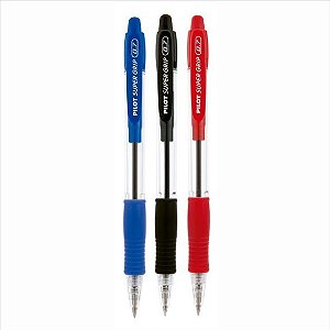 Caneta Esferográfica Pilot Super Grip Retrátil 0.7MM Cores