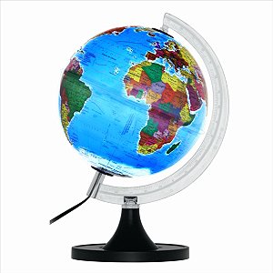 Globo Terrestre C/Led Libreria Gênio 21CM Político