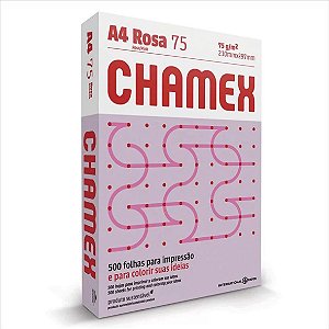 Papel Chamex 500F A4 75G Cor Rosa