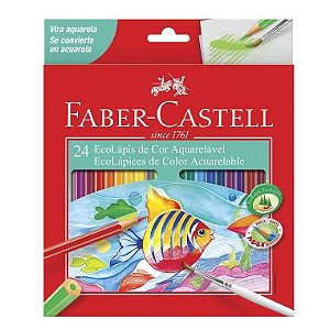 Lápis De Cor Faber Castell C/24 Cores Aquarelável