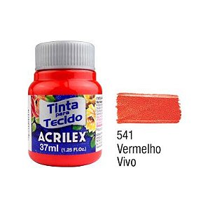 Tinta P/Tecido Fosca Acrilex 37ML Vermelho Vivo 541