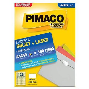 Etiqueta Pimaco A4 A4349 (126 Etiquetas P/Folha) C/100 UND