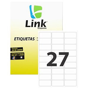 Etiqueta Link A4 9015 (27 Etiquetas P/Folha) C/100 UND