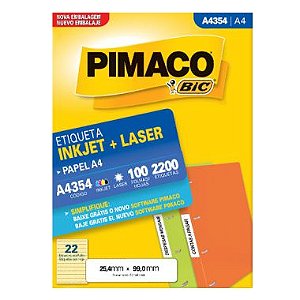Etiqueta Pimaco A4 A4354 (22 Etiquetas P/Folha) C/100 UND