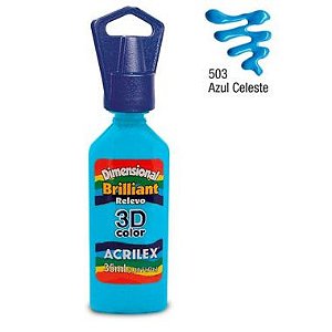 Tinta Dimensional Brilhante Acrilex 35ML Azul Celeste 503