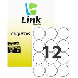 Etiqueta Link Redonda 8011 (12 Etiquetas P/Folha) C/100 UND