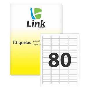 Etiqueta Link Carta 8020 (80 Etiquetas P/Folha) C/100 UND