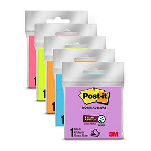 Blocos Adesivos 3M Post-it 76X76 Cores 45F