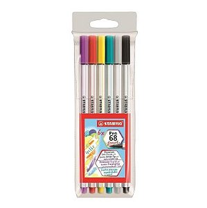 Caneta Brush Pen Stabilo 68 C/6 Cores
