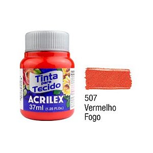 Tinta P/Tecido Fosca Acrilex 37ML Vermelho Fogo 507