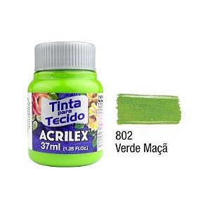 Tinta P/Tecido Fosca Acrilex 37ML Verde Maçã 802