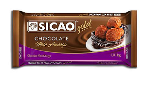 CHOCOLATE EM BARRA GOLD MEIO AMARGO 1,01kg - SICAO