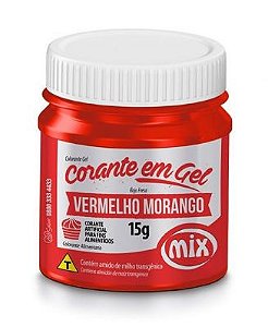 CORANTE EM GEL VERMELHO MORANGO 15g - MIX