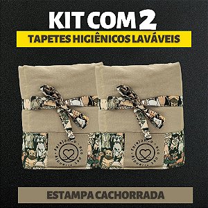 Kit 2 Tapetes - Cachorrada - Bege - M