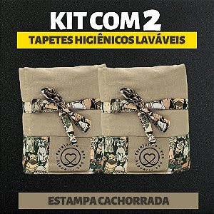 Kit 2 Tapetes - Cachorrada - Bege - P