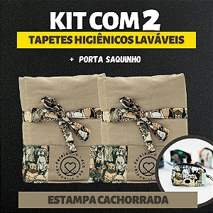 Kit 2 Tapetes - Cachorrada - Bege - G + Porta Saquinho