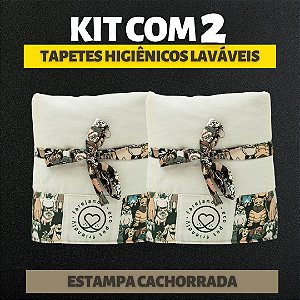 Kit 2 Tapetes - Cachorrada - Branco - G