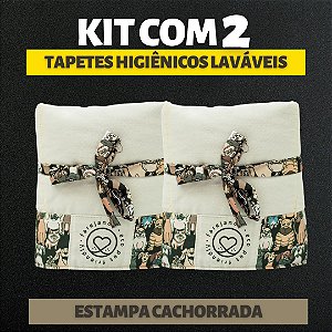 Kit 2 Tapetes - Cachorrada - Branco - M