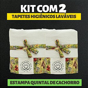 Kit 2 Tapetes - Quintal de Cachorro - Branco - G