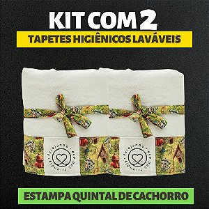 Kit 2 Tapetes - Quintal de Cachorro - Branco - M