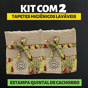 Kit 2 Tapetes - Quintal de Cachorro - Bege - G