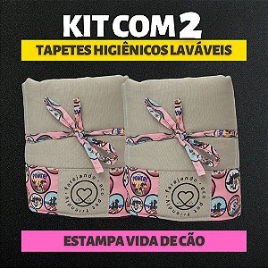 Kit 2 Tapetes - Vida de Cão - Bege - G