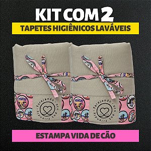 Kit 2 Tapetes - Vida de Cão - Bege - M