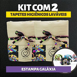 Kit 2 Tapetes - Galáxia - Bege - P + Porta Saquinho