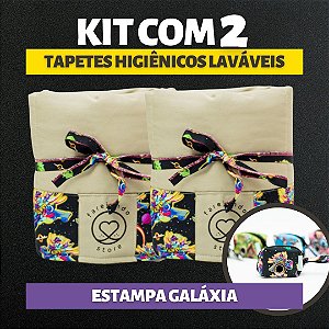 Kit 2 Tapetes - Galáxia - Bege - M + Porta Saquinho