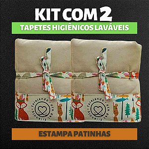 Kit 2 Tapetes - Raposa - Bege - M