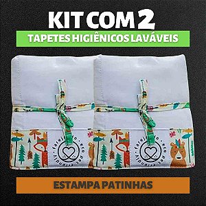 Kit 2 Tapetes - Raposa - Branco - G