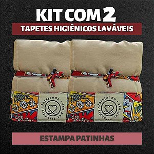 Kit 2 Tapetes - Quadrinhos - Bege - G