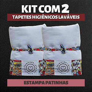 Kit 2 Tapetes - Quadrinhos - Branco - G