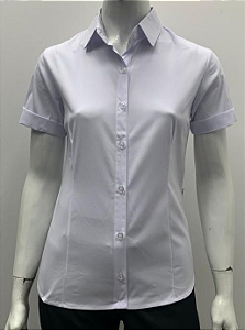 CAMISA SOCIAL FEMININA MANGA CURTA COM ELASTANO