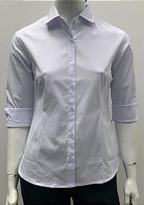 CAMISA SOCIAL FEMININA MANGA 3/4 COM ELASTANO
