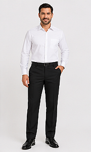 Calça Social Masculina com Elastano – Preto e Marinho | ELI Uniformes