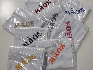 PANO ATOALHADO BORDADO MÃOS