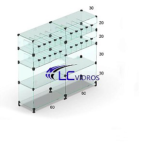 Balcão de atendimento 1.20M / comprimento ( 2 box de 60cm ) com repartições