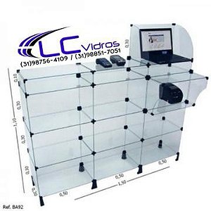 Balcão de Vidro 1.50 Comprimento