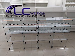 Balcão de vidro 2 metros comprimento