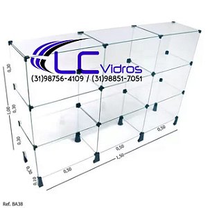 Balcão de vidro expositor 1,50 Metros
