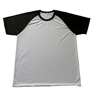 kit com 50 camisas raglan branca 100% poliéster